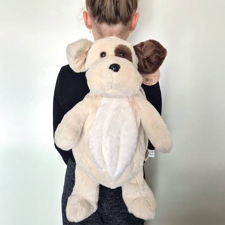 Sac à dos peluche pour enfant animaux Beige+Écru+Gris clair+Noir+Taupe+Vert de gris 2 - vertbaudet enfant 