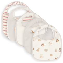 -Lot de 5 bavoirs bébé imperméables avec fermeture velcro