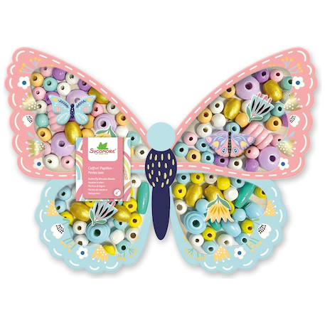 Coffret créatif bijoux enfant en forme de papillon avec 194 perles – Dès 4 ans Multicolore 3 - vertbaudet enfant 