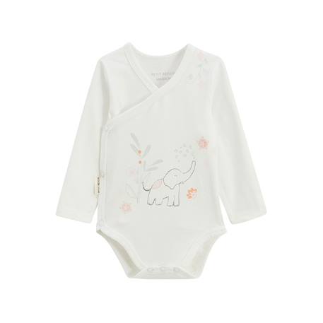 Lot de 2 bodies bébé manches longues ouverture croisée badian Ecru 4 - vertbaudet enfant 