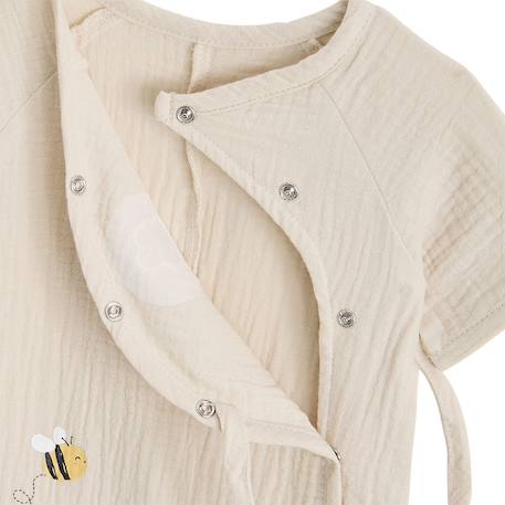 Barboteuse bébé en gaze de coton eden Beige 4 - vertbaudet enfant 