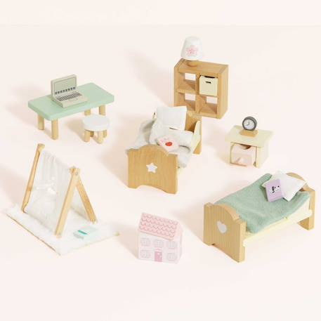 Chambre enfants pour maison de poupées Beige 4 - vertbaudet enfant 
