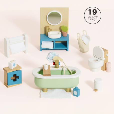 Salle de bain pour maison de poupées Beige 3 - vertbaudet enfant 