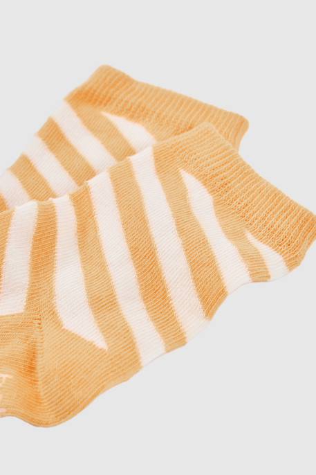 Pack de chaussettes en coton à rayures Jaune 3 - vertbaudet enfant 