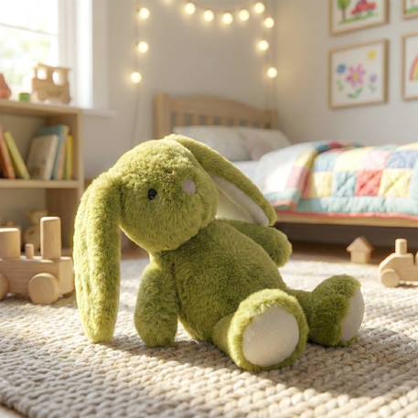 Peluche lapin ultra douce pour enfant câlin Vert pistache 2 - vertbaudet enfant 