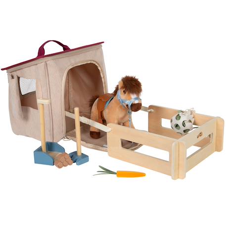 Cheval avec écurie et accessoires Beige 4 - vertbaudet enfant 