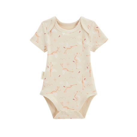 Lot de 2 bodies bébé manches courtes poésie d'été Vanille 2 - vertbaudet enfant 