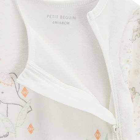Pyjama bébé en velours ouverture zippée badian Ecru 5 - vertbaudet enfant 