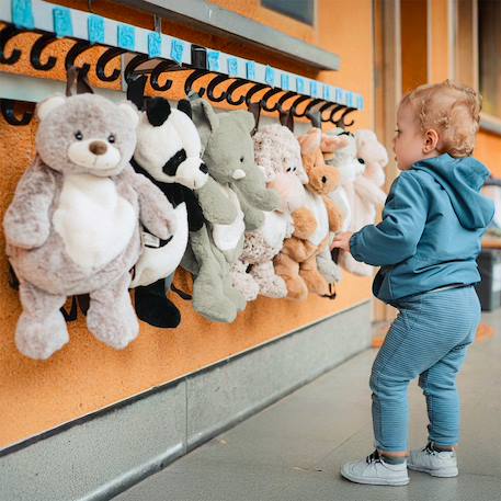 Sac à dos peluche pour enfant animaux Beige+Écru+Gris clair+Noir+Taupe+Vert de gris 26 - vertbaudet enfant 