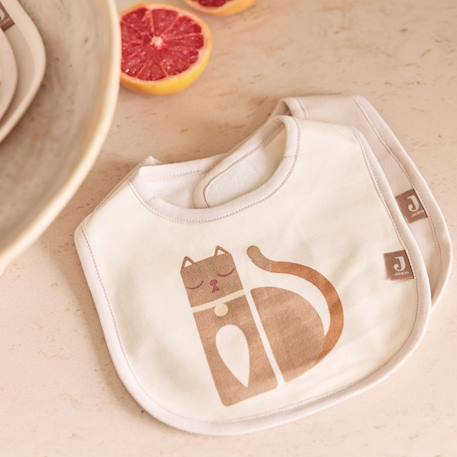 Lot de 5 bavoirs bébé imperméables avec fermeture velcro Blanc, beige, orange 6 - vertbaudet enfant 