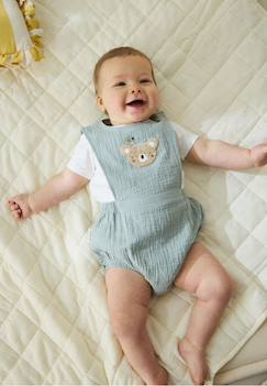 Ensemble barboteuse bloomer bébé en gaze de coton et t-shirt mini rêve  - vertbaudet enfant