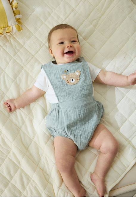 Bébé-Ensemble barboteuse bloomer bébé en gaze de coton et t-shirt mini rêve