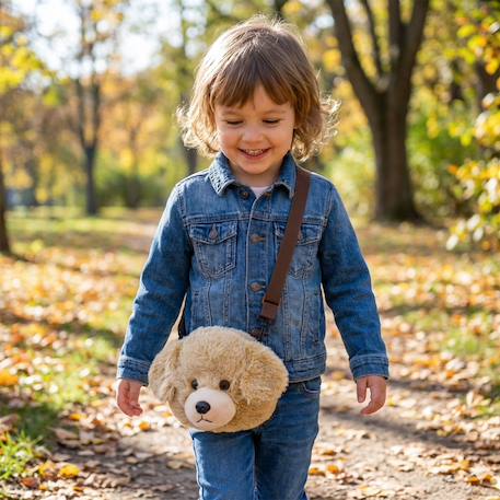 Sacoche bandoulière pour enfant animaux Beige+Écru 2 - vertbaudet enfant 