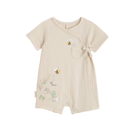 Barboteuse bébé en gaze de coton eden Beige 2 - vertbaudet enfant 