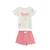 Ensemble enfant t-shirt et short en gaze de coton anaelle Rose 2 - vertbaudet enfant 