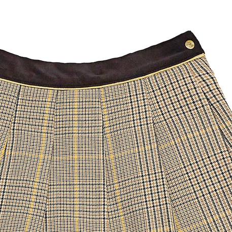 Jupe plissée   à carreaux tartan  london Marron beige jaune 2 - vertbaudet enfant 