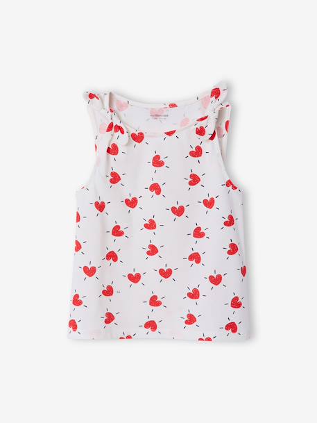 T-shirt sans manches écru+vert sauge 1 - vertbaudet enfant 