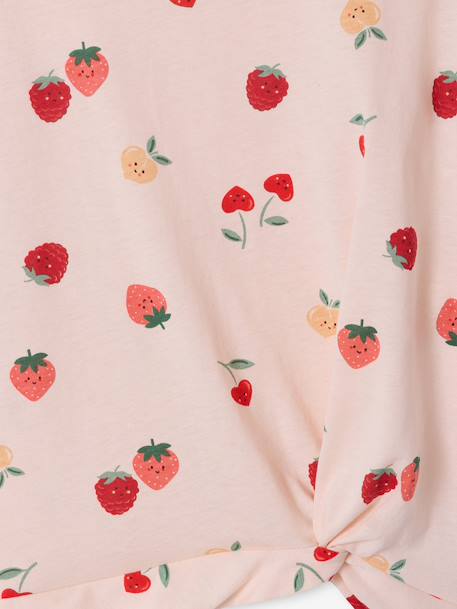 T-shirt manches courtes tropical à nœud marine+rose pâle 6 - vertbaudet enfant 