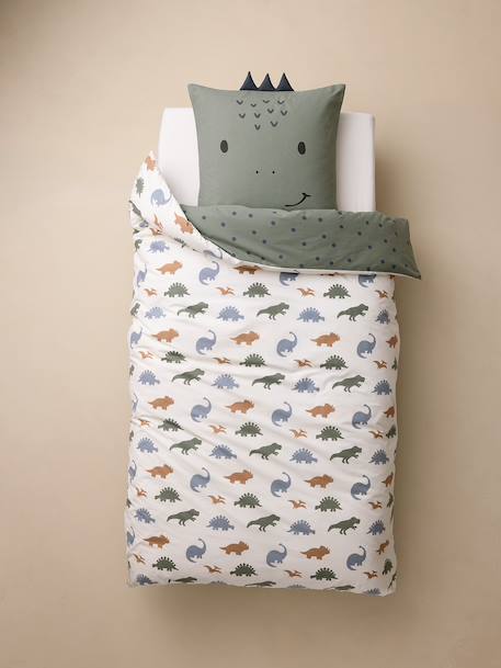 Parure housse de couette et taie d'oreiller blanc imprimé 3 - vertbaudet enfant 