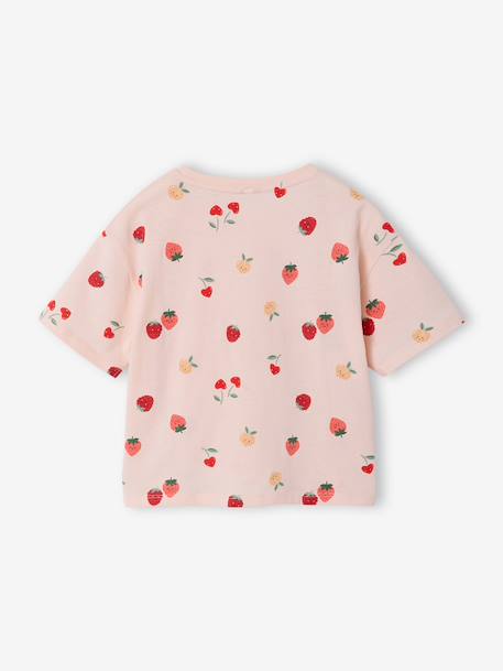 T-shirt manches courtes tropical à nœud marine+rose pâle 5 - vertbaudet enfant 