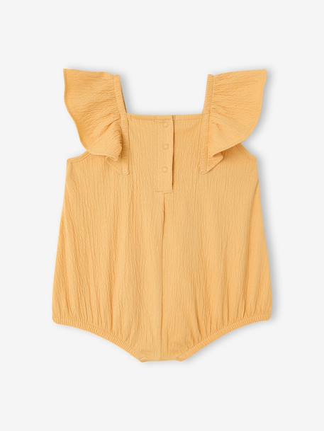 Combinaison bébé fille coton bio moutarde+vert d'eau 3 - vertbaudet enfant 