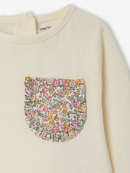 T-shirt manches longues bébé fille écru 2 - vertbaudet enfant 