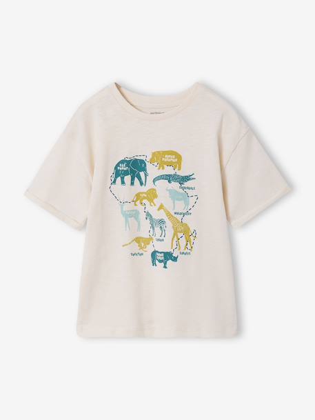 T-shirt manches courtes garçon écru 1 - vertbaudet enfant 