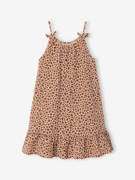 Robe fille fine bretelles jersey beige 2 - vertbaudet enfant 