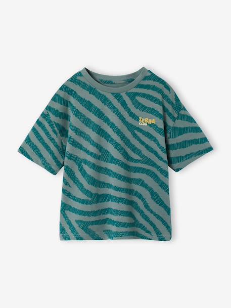 T-shirt zèbre manches courtes garçon bleu pétrole 4 - vertbaudet enfant 