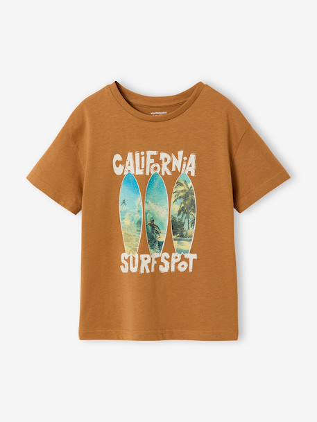 T-shirt manches courtes garçon bleu ciel+noix de pécan 5 - vertbaudet enfant 