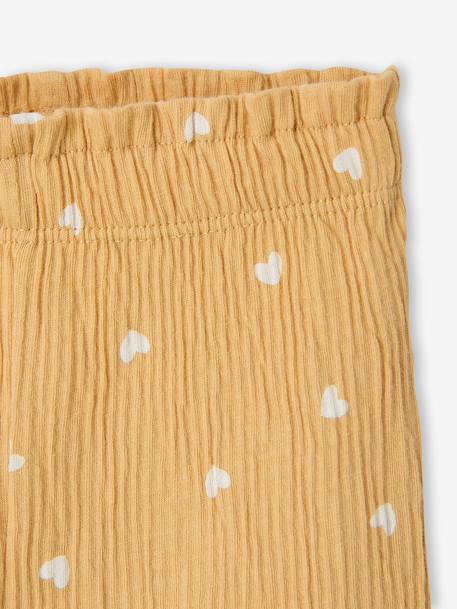 Pantalon large bébé fille jersey moutarde+rayé rose 3 - vertbaudet enfant 