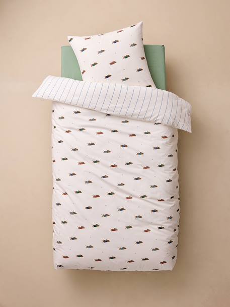Parure housse de couette et taie d'oreiller rayé bleu 5 - vertbaudet enfant 