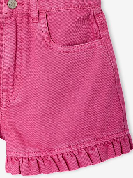 Short fille twill volant pivoine 4 - vertbaudet enfant 
