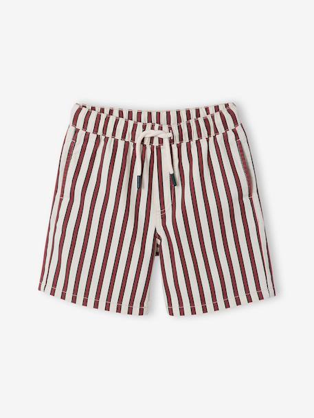 Bermuda rayé garçon rayé rouge 3 - vertbaudet enfant 