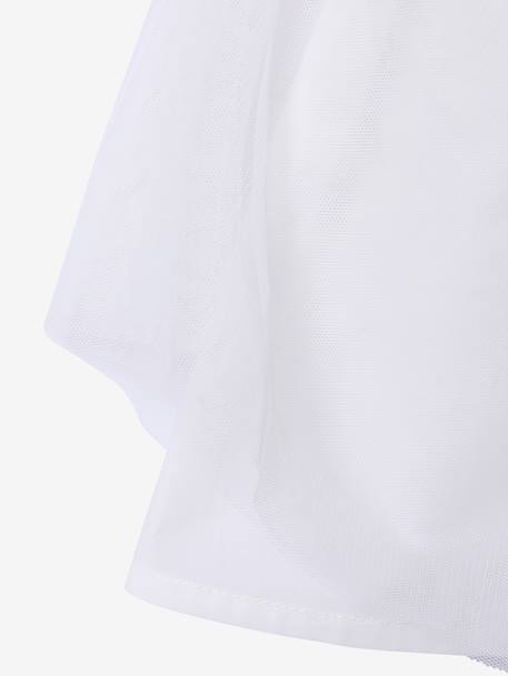 Robe cérémonie fille satin de coton à volants blanc+écru+rose pâle+vert sauge 4 - vertbaudet enfant 