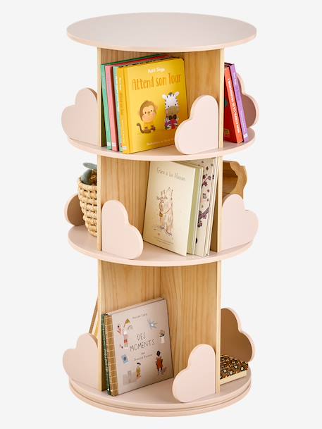 Bibliothèque tournante 3 niveaux COEUR rose pâle 2 - vertbaudet enfant 