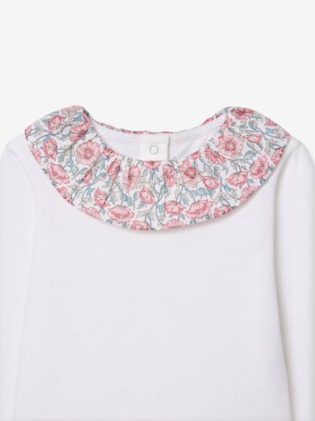 T-shirt manches longues fleuri rose clair 2 - vertbaudet enfant 