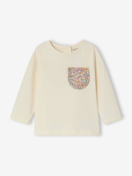 T-shirt manches longues bébé fille écru 1 - vertbaudet enfant 