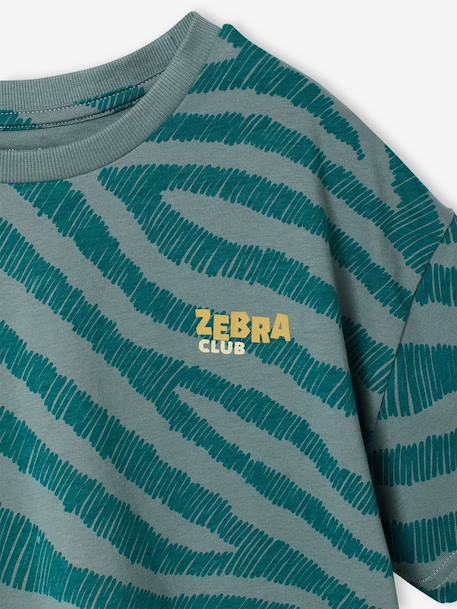 T-shirt zèbre manches courtes garçon bleu pétrole 6 - vertbaudet enfant 