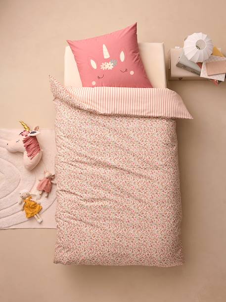 Parure housse de couette et taie d'oreiller corail 2 - vertbaudet enfant 