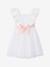 Robe cérémonie fille satin de coton à volants blanc+écru+rose pâle+vert sauge 2 - vertbaudet enfant 