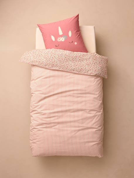 Parure housse de couette et taie d'oreiller corail 4 - vertbaudet enfant 