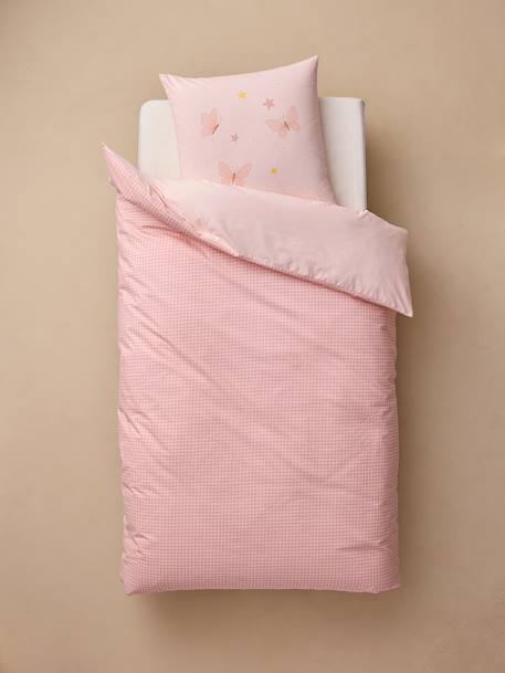 Parure housse de couette et taie d'oreiller rose pâle 5 - vertbaudet enfant 