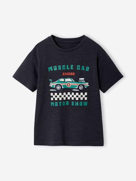 T-shirt manches courtes garçon anthracite+bleu ciel+jaune 2 - vertbaudet enfant 