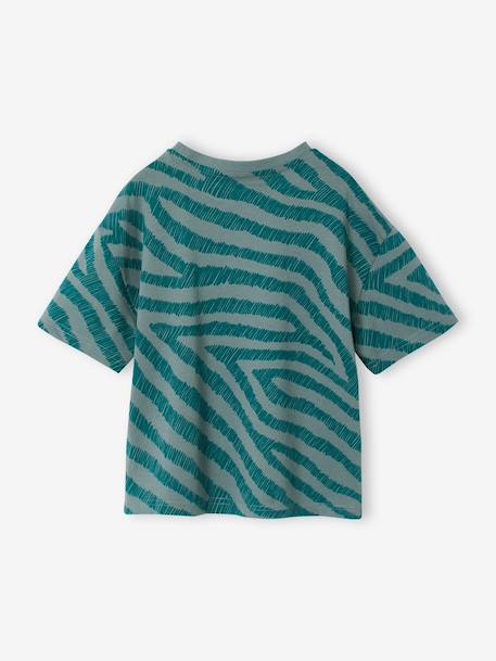 T-shirt zèbre manches courtes garçon bleu pétrole 5 - vertbaudet enfant 