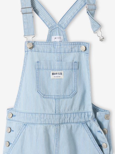 Salopette fille fines rayures rayé bleu 3 - vertbaudet enfant 