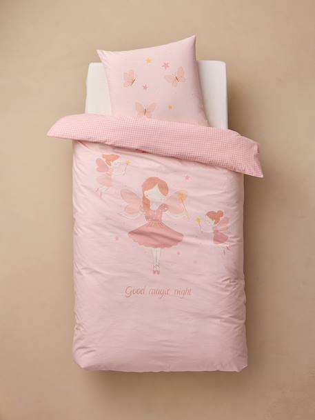 Parure housse de couette et taie d'oreiller rose pâle 4 - vertbaudet enfant 