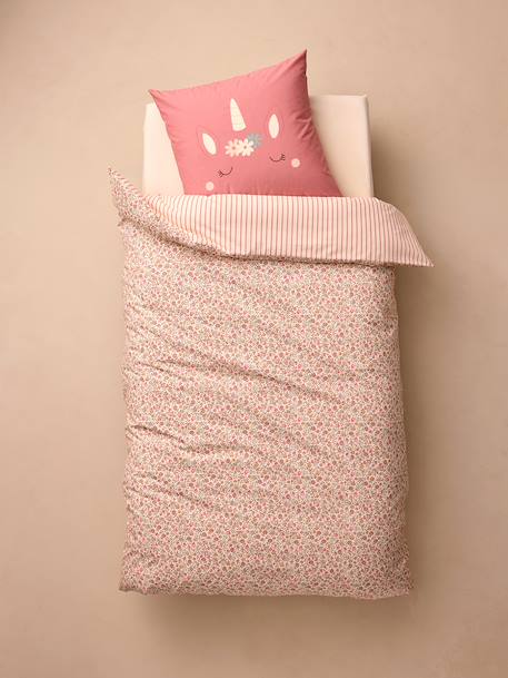 Parure housse de couette et taie d'oreiller corail 3 - vertbaudet enfant 