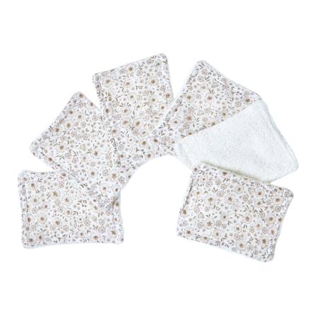 Lot de 12 lingettes lavables coton bio Ananas+Baleines+Fleurs beiges+Fleurs roses+Géométrique+Vichy vert 12 - vertbaudet enfant 