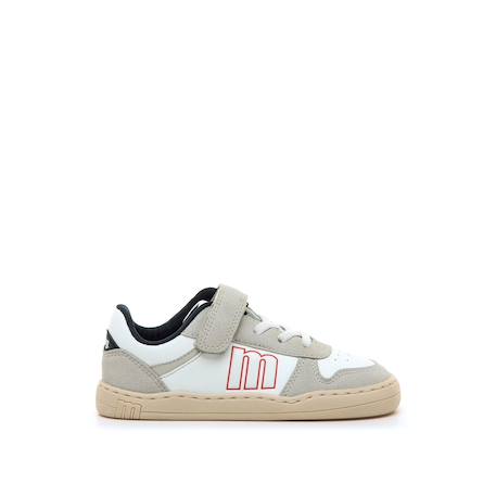 Sneakers garçon synthétique lacets- fermeture adhésive barefoot Blanc-beige+Blanco-grey+White 12 - vertbaudet enfant 